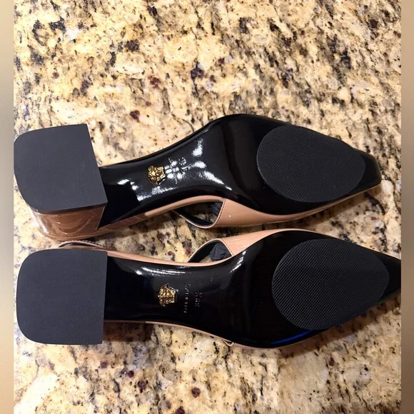 Versace Women's Nude Slingback Heels - Picture 5 of 10